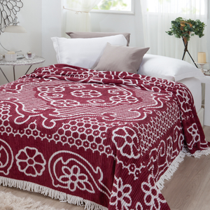 Colcha Chenille Canelada Casal Bruna Jolitex 2,20 X 2,40 M - Vinho