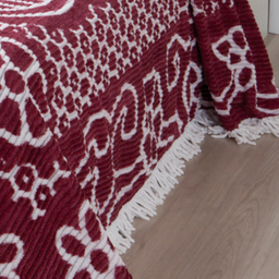 Colcha Chenille Canelada Casal Bruna Jolitex 2,20 X 2,40 M - Vinho - 2