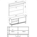 Ver imagem 5 de Bancada Rack com Painel para TV Jace até 45" 136cm MDF-MDP Amadeirado Caemmun Móveis