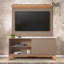 Ver imagem 4 de Bancada Rack com Painel para TV Jace até 45" 136cm MDF-MDP Amadeirado Caemmun Móveis