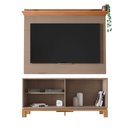 Ver imagem 2 de Bancada Rack com Painel para TV Jace até 45" 136cm MDF-MDP Amadeirado Caemmun Móveis