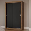 Ver imagem 1 de Guarda-roupa Solteiro 2 Portas de Correr Rustic/preto Milano Madesa Rustic/preto