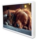Ver imagem 1 de Quadro Decorativo Amigos Pet em Moldura Caixa Tacolado Moldura Caixa 3cm Branca com Vidro 20 X 30cm