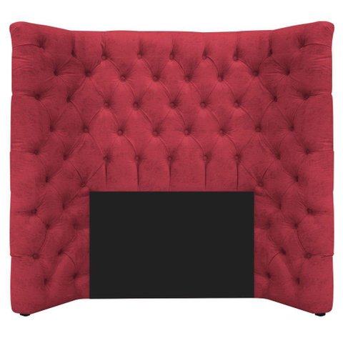 Cabeceira Solteiro Everest P02 90cm para Cama Box Suede - Doce Sonho Móveis Vermelho