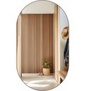 Ver imagem 2 de Espelho Oval Grande 100 X 55 Moderno Lapidado com Suporte