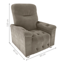Ver imagem 2 de Poltrona Reclinável Verona Zero Wall 2 Estágios Veludo Maserati Cappuccino 83cm