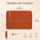Ver imagem 5 de Cabeceira Glória Casal Estofada Boucle Terracota com Detalhe Dourado