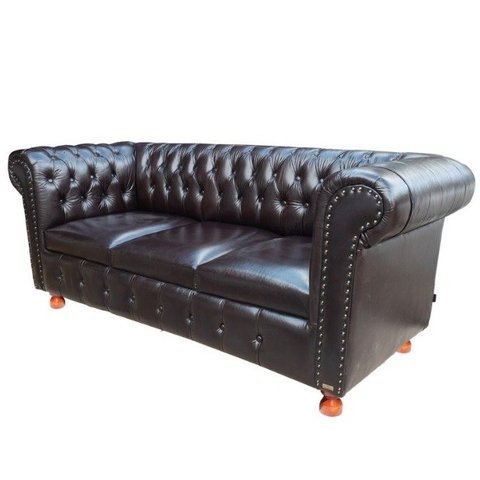 Sofá Chesterfield Luiz XV 1,80cm Corano Café sala de estar/recepção/ barbearia