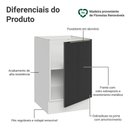Ver imagem 3 de Balcão de Cozinha 50 Cm 1 Porta (sem Tampo) Branco/preto Lux Madesa Branco/preto