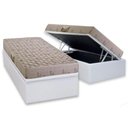 Ver imagem 1 de Cama Box Baú Solteiro: Colchão Espuma Herval D33 Cannes + Base Crc Courano White(88x188)