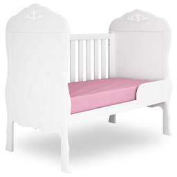 Berço Americano e Cômoda Infantil Realeza Branco Acetinado - Canaã - 3