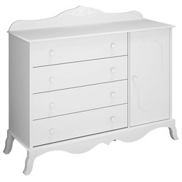 Berço Americano e Cômoda Infantil Realeza Branco Acetinado - Canaã - 4