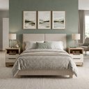 Ver imagem 1 de Kit 2 Mesas de Cabeceira 2 Gavetas 100% MDF Barcelona Bege