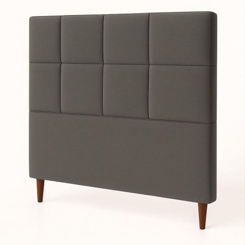 Cabeceira Cama Box Casal King Size 195cm Elena Estofada Cinza