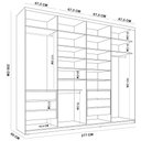 Ver imagem 5 de Closet Casal 1 Porta de Correr com Espelho 6 Gavetas 277cm Mdf Sonni R02 Branco - Lyam Decor