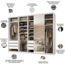 Ver imagem 4 de Closet Casal 1 Porta de Correr com Espelho 6 Gavetas 277cm Mdf Sonni R02 Branco - Lyam Decor