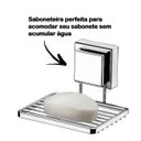 Ver imagem 2 de Saboneteira Porta Sabonete Ventosa Banheiro Cromado Future