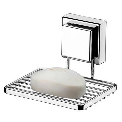 Saboneteira Porta Sabonete Ventosa Banheiro Cromado Future