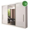 Guarda Roupa Casal Vitória 3 portas de correr com espelho Branco - Panan - 1