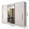 Guarda Roupa Casal Vitória 3 portas de correr com espelho Branco - Panan - 4
