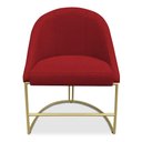 Ver imagem 2 de Kit 02 Cadeiras Poltrona de Jantar Bela Suede Base Metálica Industrial Dourado - Pallazio Vermelho