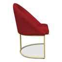 Ver imagem 5 de Kit 02 Cadeiras Poltrona de Jantar Bela Suede Base Metálica Industrial Dourado - Pallazio Vermelho
