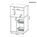 Ver imagem 3 de Balcão Multiuso 1 Porta com Nicho para Micro-ondas Balli Branco Notável Móveis