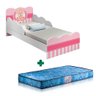 Cama Infantil Com Proteção Lateral Urso Rosa Nuvem Valen Com Colchão Gazin - 2