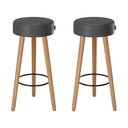 Ver imagem 4 de Conjunto Mesa Bistrô com 2 Banquetas Rubi Courino Preto | Aço Preto - Sallar Home