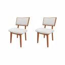 Ver imagem 1 de Kit 2 Cadeiras Madeira Maciça e Estofada Bréscia Espresso Móveis Branco/Champagne/Off White
