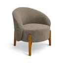Ver imagem 6 de Poltrona Decorativa Ariel Orgânica Boucle Confortável Marrom com Pés Madeira Loja Sheep