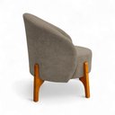 Ver imagem 4 de Poltrona Decorativa Ariel Orgânica Boucle Confortável Marrom com Pés Madeira Loja Sheep