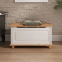 Ver imagem 2 de Baú Assento Organizador Madeira Maciça Bristol Branco Madeirado Idimex