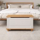 Ver imagem 4 de Baú Assento Organizador Madeira Maciça Bristol Branco Madeirado Idimex