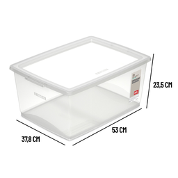 Caixa Organizadora com Tampa de Plástico Cristal Ordene 30l - 2