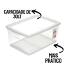 Caixa Organizadora com Tampa de Plástico Cristal Ordene 30l - 4