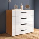 Ver imagem 1 de Cômoda Organizadora 90cm com 4 Gavetas 240841 Linha Lisboa Politorno Móveis