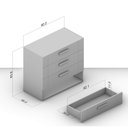 Ver imagem 3 de Cômoda Organizadora 90cm com 4 Gavetas 240841 Linha Lisboa Politorno Móveis
