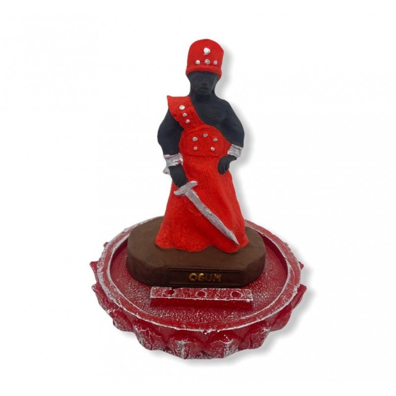 Incensário Orixás 3 Varetas 12 Cm Resina - Escolha a Cor:ogum Vermelho - 1