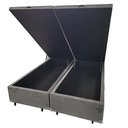Ver imagem 5 de So1clique Cama Box Baú Queen Bipartido Blindado Suede Cinza com Pistão a Gás Tamanho Único