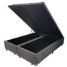So1clique Cama Box Baú Queen Bipartido Blindado Suede Cinza com Pistão a Gás Tamanho Único - 11