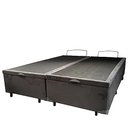 Ver imagem 2 de So1clique Cama Box Baú Queen Bipartido Blindado Suede Cinza com Pistão a Gás Tamanho Único