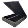 So1clique Cama Box Baú Queen Bipartido Blindado Suede Cinza com Pistão a Gás Tamanho Único - 10