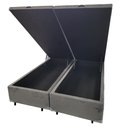 Ver imagem 4 de So1clique Cama Box Baú Queen Bipartido Blindado Suede Cinza com Pistão a Gás Tamanho Único