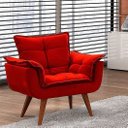 Ver imagem 2 de Poltrona Decorativa Sabrina Tecido Suede Vermelho