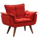 Ver imagem 1 de Poltrona Decorativa Sabrina Tecido Suede Vermelho