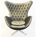 Ver imagem 2 de Poltrona Egg Capitonê Tecido Veludo