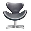 Ver imagem 1 de Poltrona Decorativa Swan Couro Sintético Preto