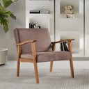 Ver imagem 2 de Poltrona Munique Madeira Maciça Nogueira Suede Marron Platinado