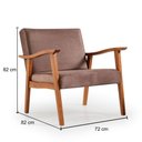 Ver imagem 3 de Poltrona Munique Madeira Maciça Nogueira Suede Marron Platinado